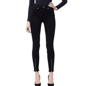 Good American Good Waist Jeans Women's Plus Size 24 Ankle Zip Skinny Stretch